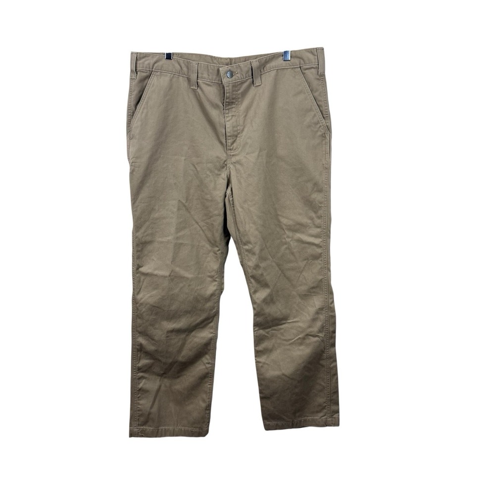 Carhartt Mens Relaxed Fit Twill 5 Pocket Work Pants 40X30 Khaki 100095